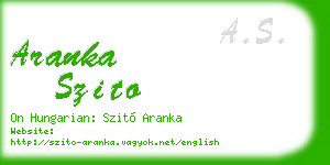 aranka szito business card
